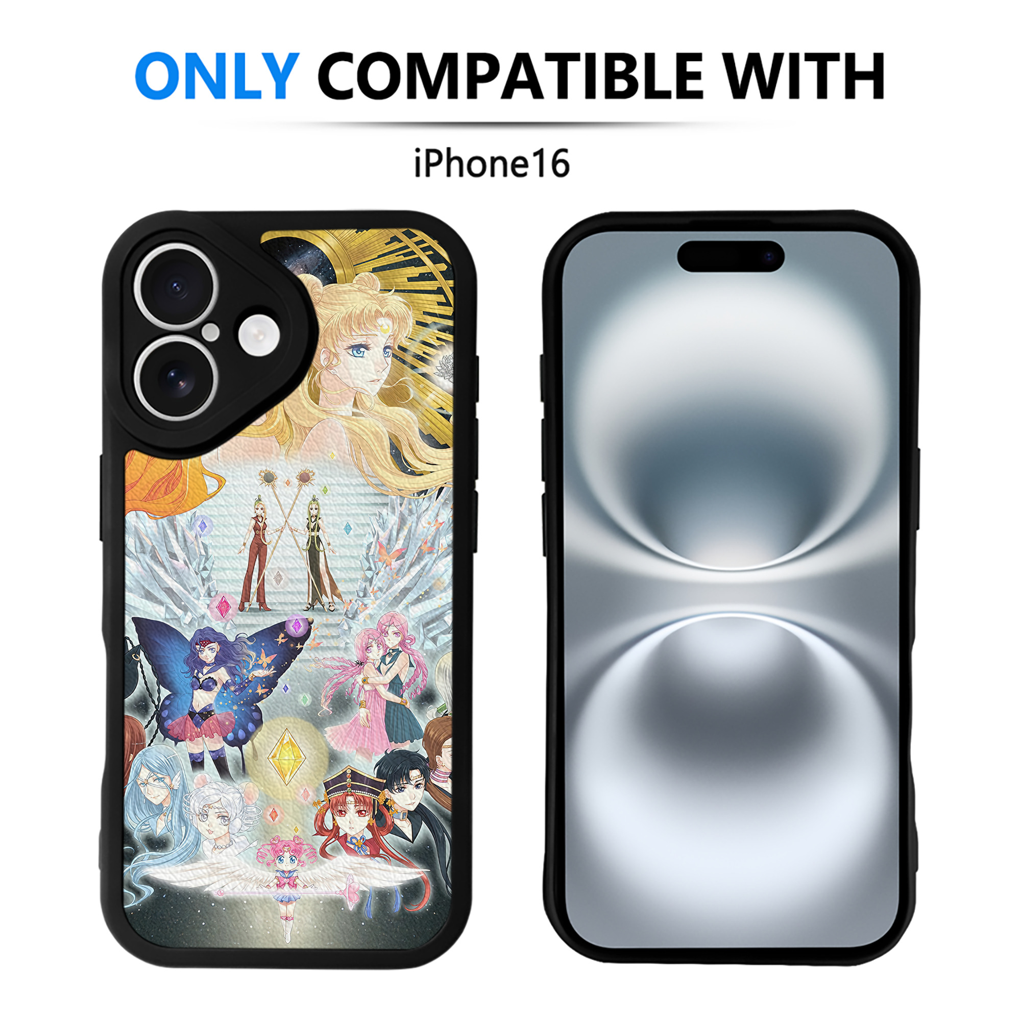 （画像用） 美少女戦士セーラームーン Sailor Moon 【iPhone 16シリーズ対応】シリコンスマホケース（レザー調） 材質：シリコン
